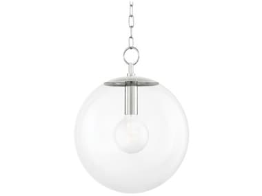 Mitzi Juliana 15" 1-Light Polished Nickel Glass Globe Pendant MITH609701LPN