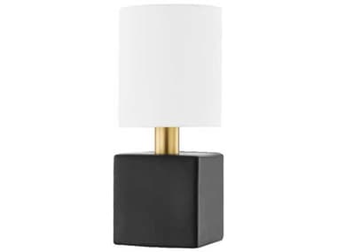 Mitzi Joey 12" Tall 1-Light Aged Brass Black Wall Sconce MITH627101AGBCSB