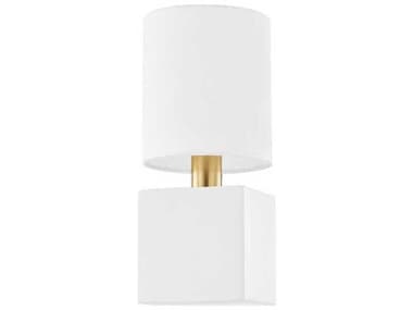 Mitzi Joey 12" Tall 1-Light Aged Brass White Wall Sconce MITH627101AGBCSW