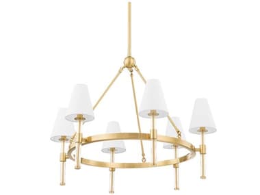 Mitzi Janelle 32" Wide 6-Light Aged Brass Chandelier MITH630806AGB