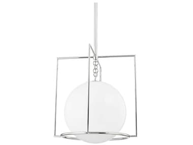 Mitzi Frankie 17" 1-Light Polished Nickel Glass Globe Geometric Pendant MITH648701LPN