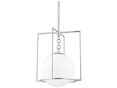 Mitzi Frankie 12" 1-Light Polished Nickel Glass Globe Geometric Mini Pendant MITH648701SPN
