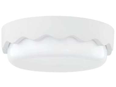Mitzi Wave 16&quot; 3-Light Ceramic Matte White Glass Round Flush Mount MITH656503CMW