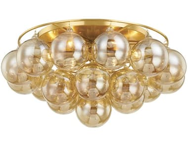 Mitzi Mimi 6-Light Aged Brass Glass Globe Flush Mount MITH711506AGB