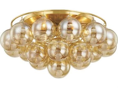 Mitzi Mimi 22" 6-Light Aged Brass Glass Globe Flush Mount MITH711506AGB