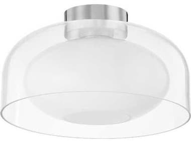 Mitzi Giovanna 14" 1-Light Polished Nickel Clear Glass Dome Flush Mount MITH746501PN