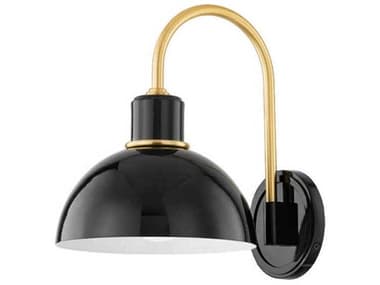 Mitzi Camille 11" Tall 1-Light Aged Brass Black Wall Sconce MITH769101AGBGBK