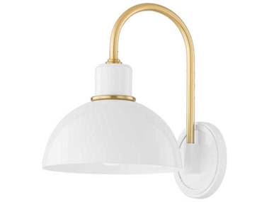 Mitzi Camille 11" Tall 1-Light Aged Brass White Wall Sconce MITH769101AGBGWH
