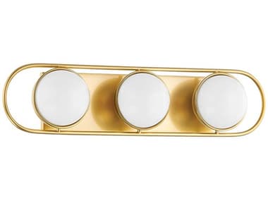 Mitzi Amy 16" Wide 3-Light Aged Brass Glass Vanity Light MITH783303AGB
