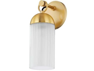 Mitzi Emory 11" Tall 1-Light Aged Brass Glass Wall Sconce MITH796101AGB