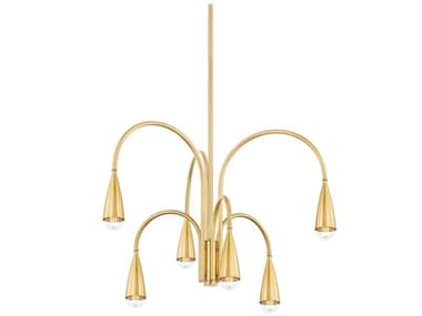 Mitzi Jenica 28" Wide 6-Light Aged Brass Candelabra Chandelier MITH811806AGB