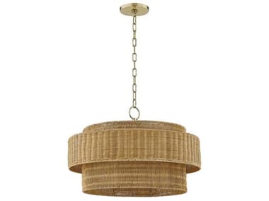 Mitzi Danica 4-Light Aged Brass Drum Pendant MITH854704AGB