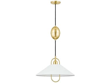 Mitzi Mariel 18" 1-Light Aged Brass Soft White Pendant MITH866701AGBSWH