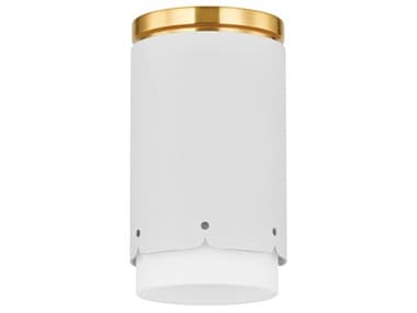 Mitzi Asa 4" 1-Light Aged Brass Soft White Cylinder Flush Mount MITH870501AGBSWH