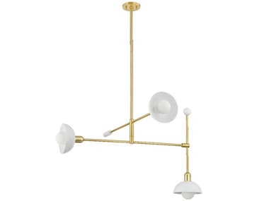 Mitzi 37" Wide 3-Light Aged Brass Soft White Chandelier MITH878803AGBSWH