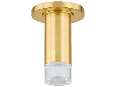 Mitzi Claudie 1-Light Aged Brass Cylinder Flush Mount MITH900501AGB