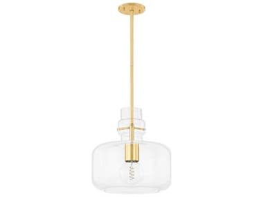 Mitzi Lumi 16" 1-Light Aged Brass Cylinder Pendant MITH902701LAGB