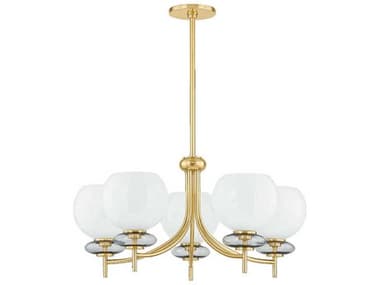Mitzi Alexia 30" Wide 5-Light Aged Brass Chandelier MITH909805AGB