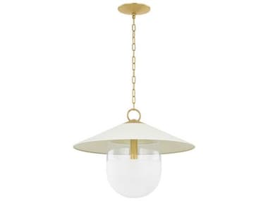 Mitzi Ressi 1-Light Aged Brass Soft Cream Bowl Pendant MITH926701LAGBSCR