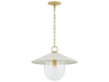 Mitzi Ressi 1-Light Aged Brass Soft Cream Bowl Pendant MITH926701SAGBSCR