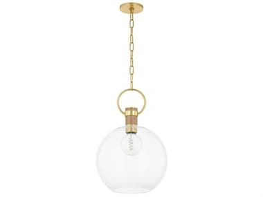 Mitzi Catrine 16" 1-Light Aged Brass Globe Pendant MITH933701LAGB