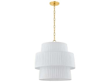 Mitzi Rya 1-Light Aged Brass White Drum Pendant MITH969701AGB