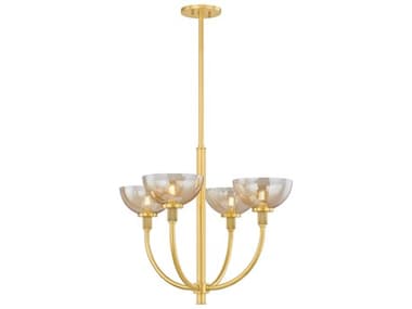 Mitzi Eva 4-Light Aged Brass Bowl Candelabra Chandelier MITH981804AGB