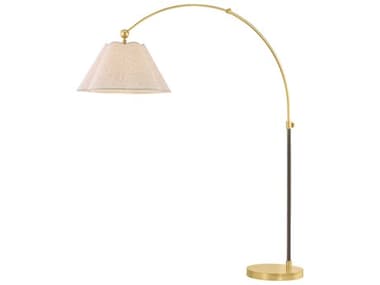 Mitzi Mandy Cheng Janie Aged Brass True Bronze Natural Linen Fabric Floor Lamp MITHL1043401AGBTRB