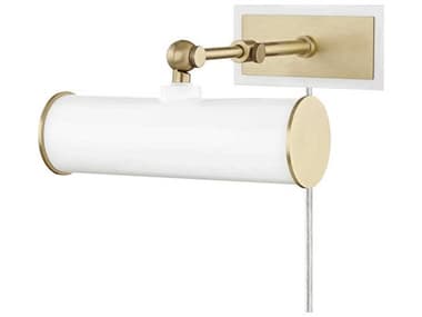 Mitzi Holly 8" Wide 1-Light Aged Brass Soft Off White Picture Light MITHL263201AGBWH