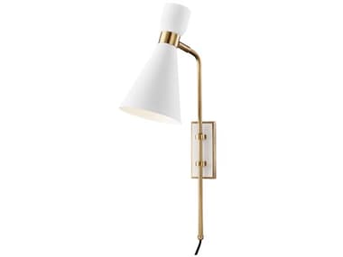 Mitzi Willa 24" Tall 1-Light Aged Brass Soft Off White Wall Sconce MITHL295101AGBWH