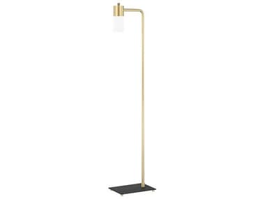 Mitzi Lola 49" Tall Aged Brass White Glass LED Floor Lamp MITHL461401AGB
