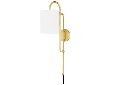 Mitzi Caroline 26&quot; Tall 1-Light Aged Brass Wall Sconce MITHL641201AGB