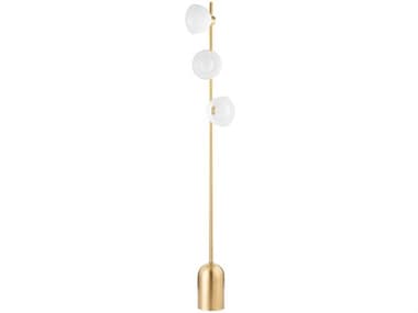 Mitzi Belle 67" Tall Aged Brass Opal Glossy Glass Floor Lamp MITHL724403AGB