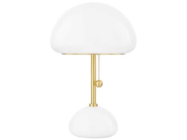 Mitzi Cortney Aged Brass Opal Glossy Glass Table Lamp MITHL813201AGB