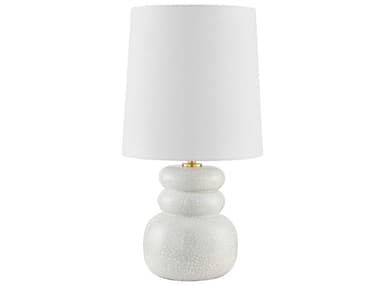 Mitzi Corinne Aged Brass Ceramic Peignoir Crackle White Table Lamp MITHL889201AGBCPC