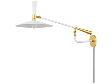 Mitzi Milena 1-Light Aged Brass Soft Cream Swing Wall Sconce MITHL906101AGBSCR