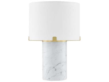 Mitzi Rumi Aged Brass White Linen Table Lamp MITHL920201AGB