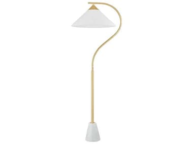 Mitzi Bianca Aged Brass White Linen Floor Lamp MITHL930401AGB