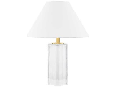 Mitzi Mandy Aged Brass White Linen Clear Table Lamp MITHL971201AGB