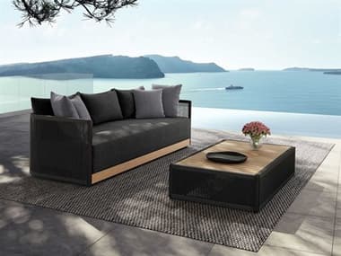 Modloft Outdoor Clifton Rope Steel Cushion Lounge Set MLOMD1014BLKSET