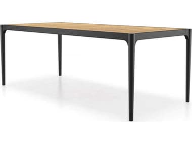 Modloft Outdoor Clifton Teak 84'' Wide Aluminum Rectangular Dining Table MLOMD1020BLK