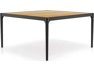 Modloft Outdoor Clifton Teak 59'' Wide Aluminum Square Dining Table MLOMD1022BLK