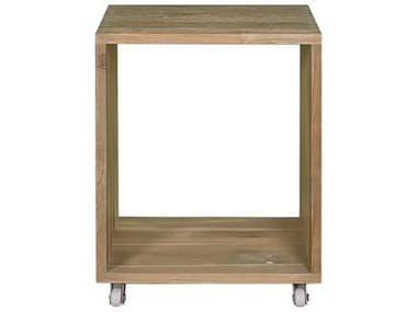 MamaGreen Aiko Teak 17'' Square Rolling End Table MMGAIK20