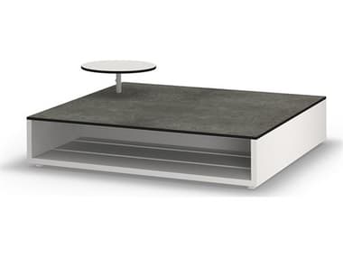 MamaGreen Boulevard Aluminum 43.5'' Wide Square HPL Top Coffee Table with Accent Table MMGBOU10
