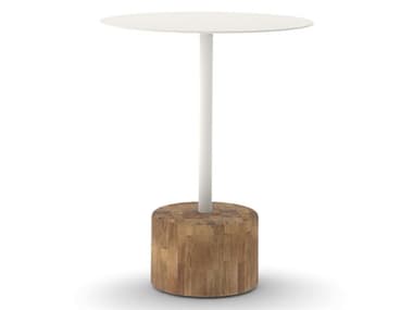 MamaGreen Glyph Aluminum Teak 23.5'' Wide Round Bistro Table MMGGLY06
