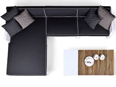 MamaGreen Mono Aluminum Cushion Sectional Lounge Set MMGMONOSECLNGSET3