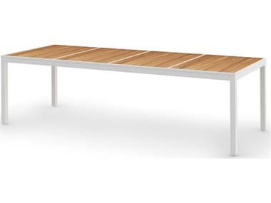 MamaGreen Allux Aluminum 106''W x 39''D Rectangular Abstract Slats Top Dining Table MMGMZ212
