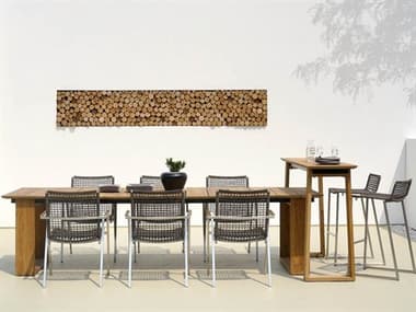 MamaGreen Olaf Stainless Steel Wicker Dining set MMGOLAFDINSET