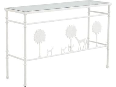 Mr. & Mrs. Howard Oskar Rectangular Glass Chalk White Aggregate Console Table MMHMH2433191