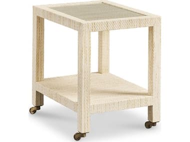 Mr. & Mrs. Howard Lane Rectangular Glass Rattan End Table MMHMHN31320